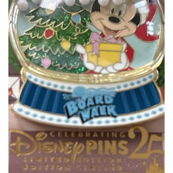 Disney Parks 2025 Christmas Boardwalk Resort Pin Minnie Snow Globe Holidays - Picture 2 of 2
